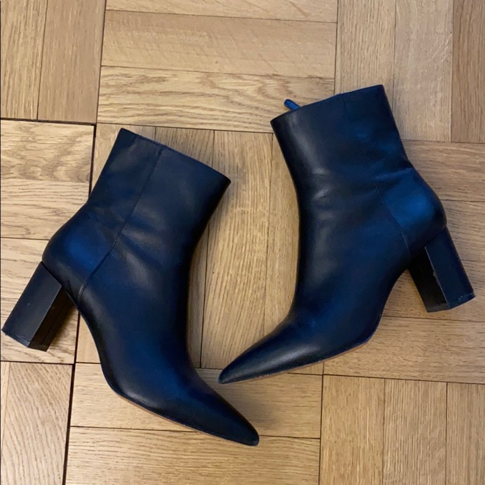 [J Crew] Pointed Toe Sadie Leather Boots Black